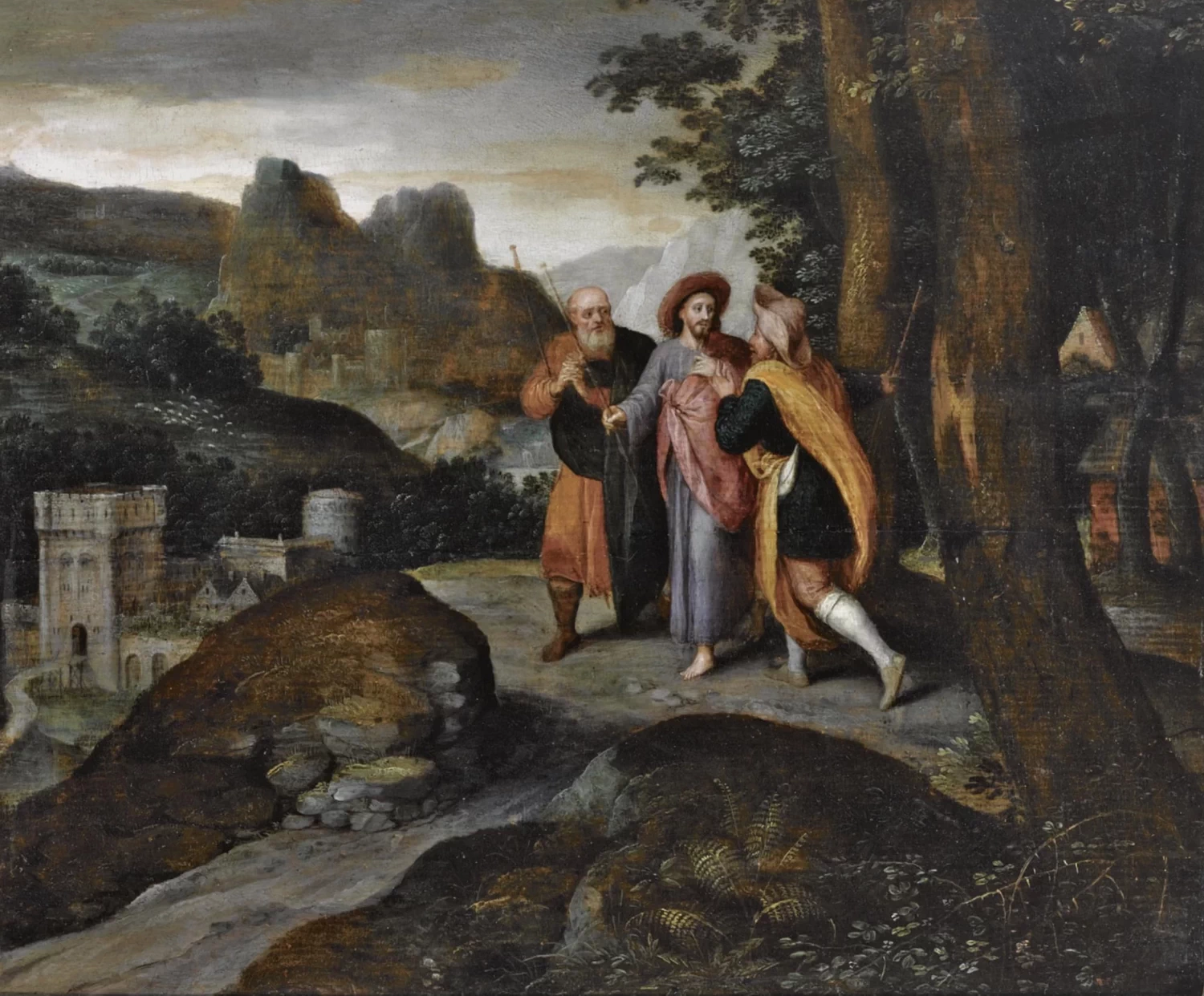La strada di Emmaus - attribuito